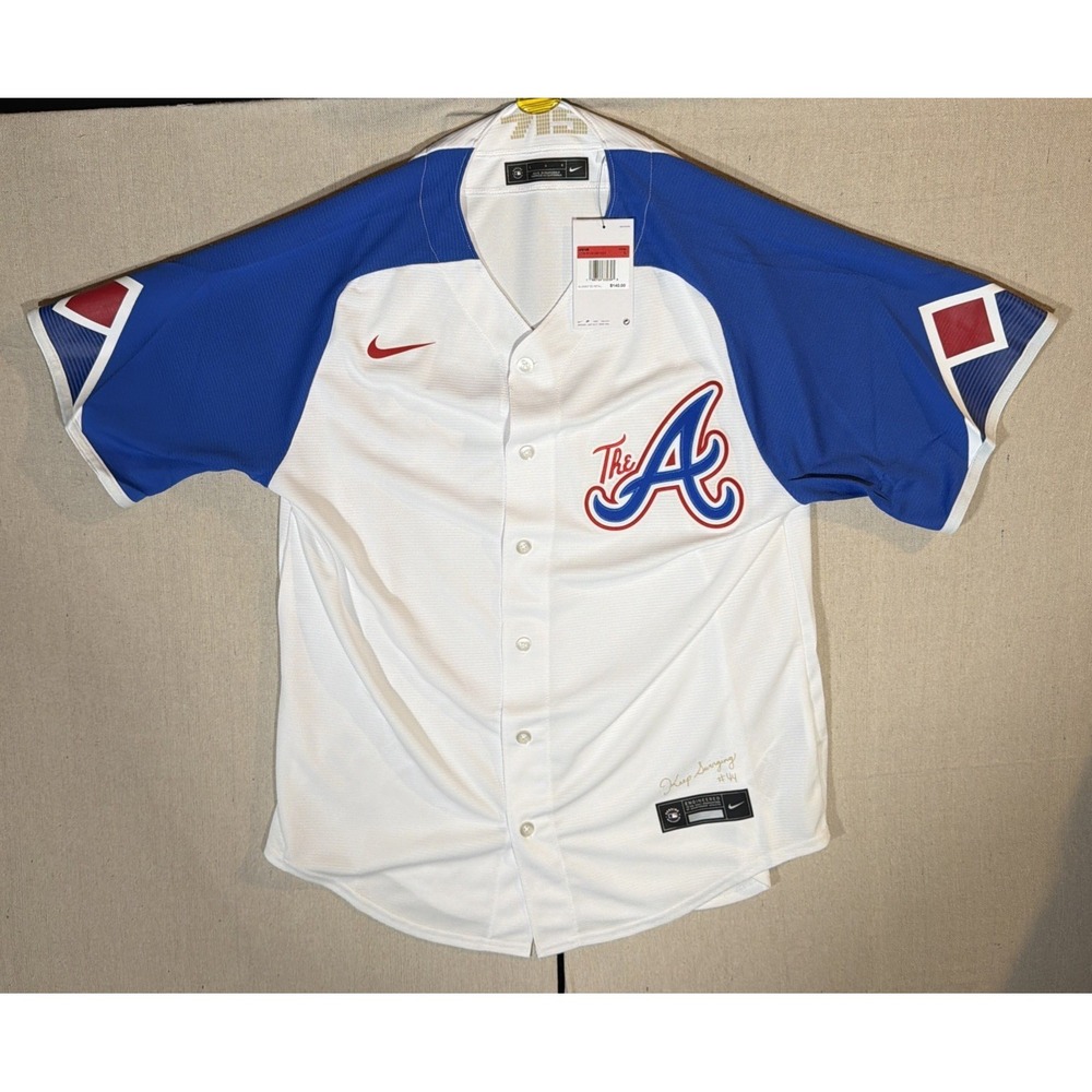 Nike HANK AARON MLB Atlanta‎ Braves City Connect Men's Jersey sz L NWT